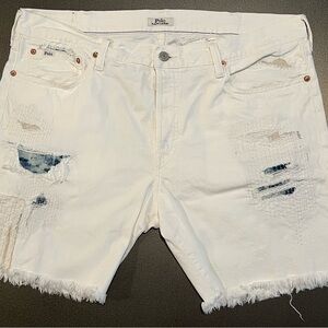 Men’s Ralph Lauren Polo Denim 8”Short patchwork & stitch detail 38 Buttonfly